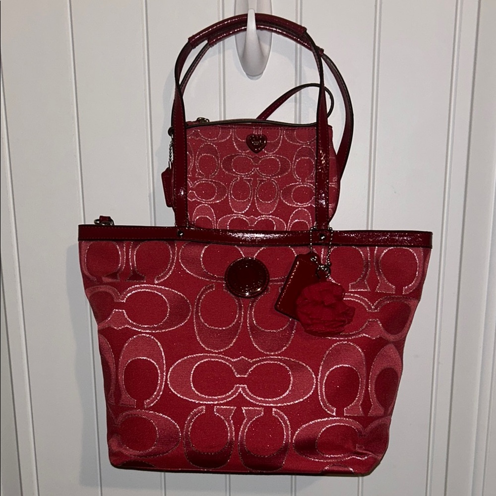Coach Red Tote Bag